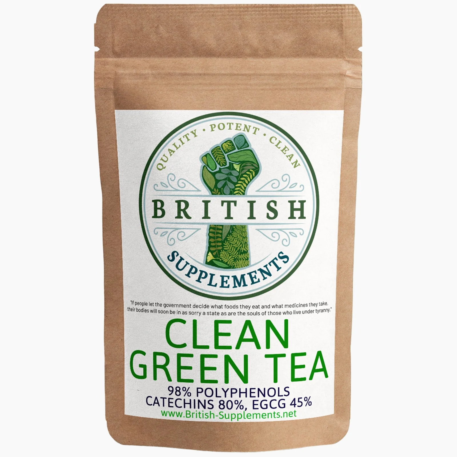 Clean Genuine Green Tea Extract (Polyphenols 1,127mg Catechins 920mg ,EGCG 517mg) - Image 9