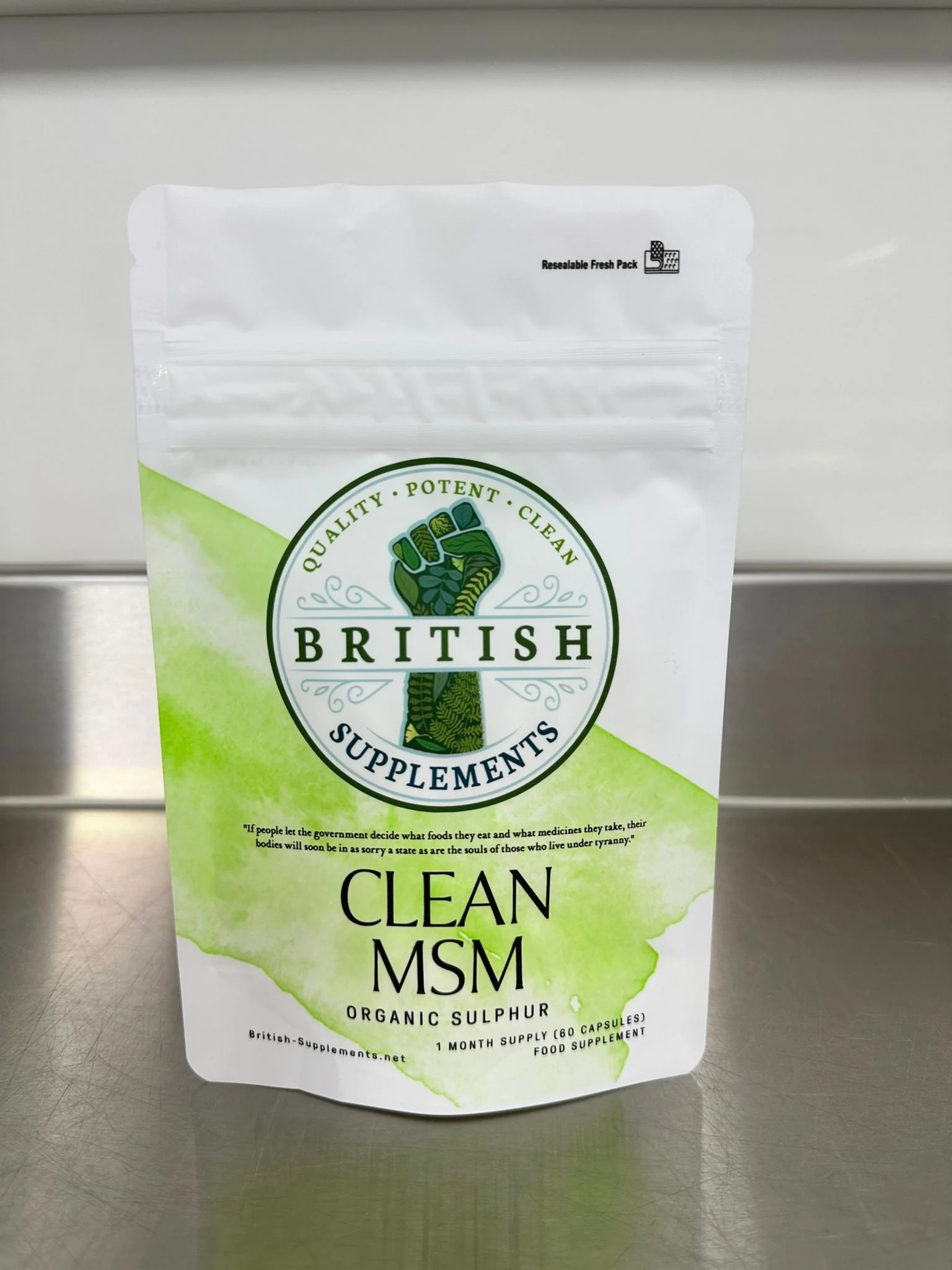 Clean Genuine MSM (Methylsulfonylmethane, Sulphar) 1,400mg Supplement