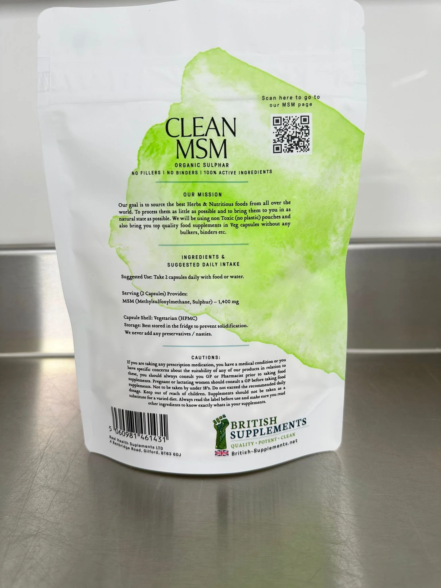 Clean Genuine MSM (Methylsulfonylmethane, Sulphar) 1,400mg Supplement - Image 4